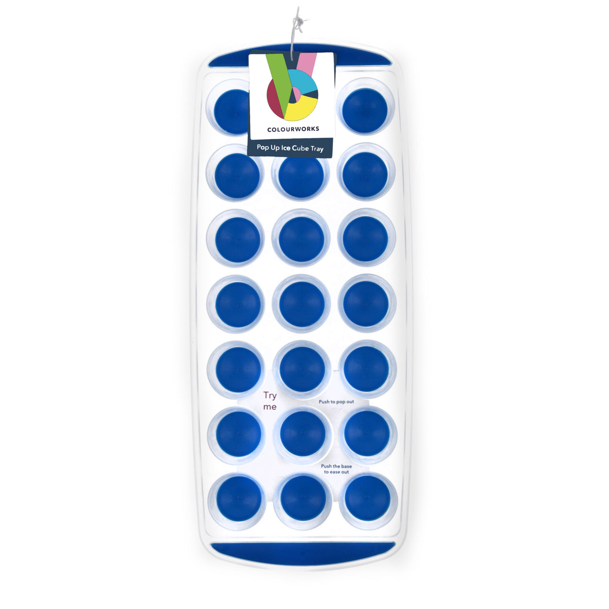 Colourworks Pop Out Flexible Ice Cube Tray Blue