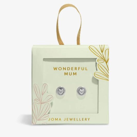 Joma Jewellery Mother's Day Earring Box Wonderful Mum Silver Plated Stud Earrings