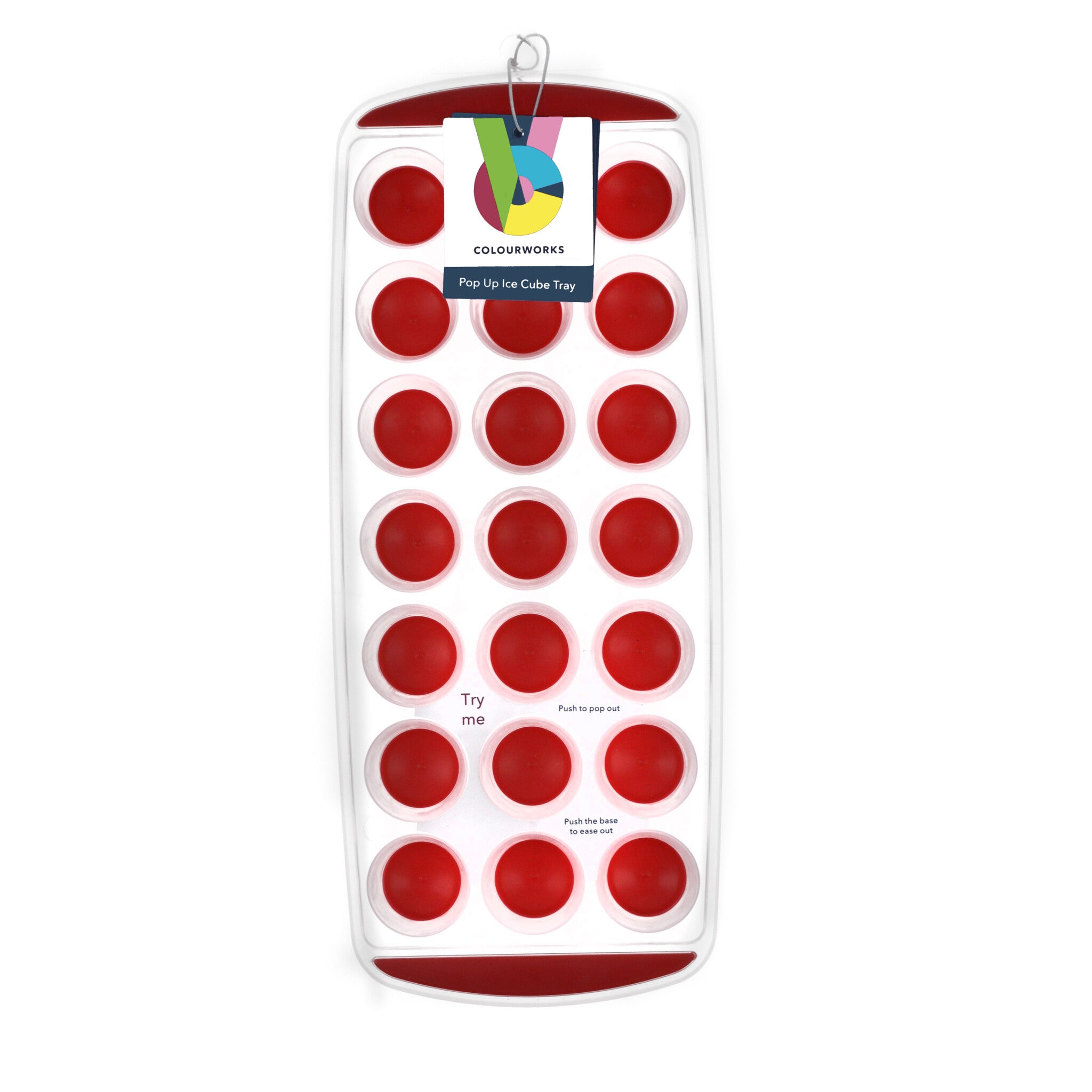 Colourworks Ice Cube Pop Out Flexible Tray Red