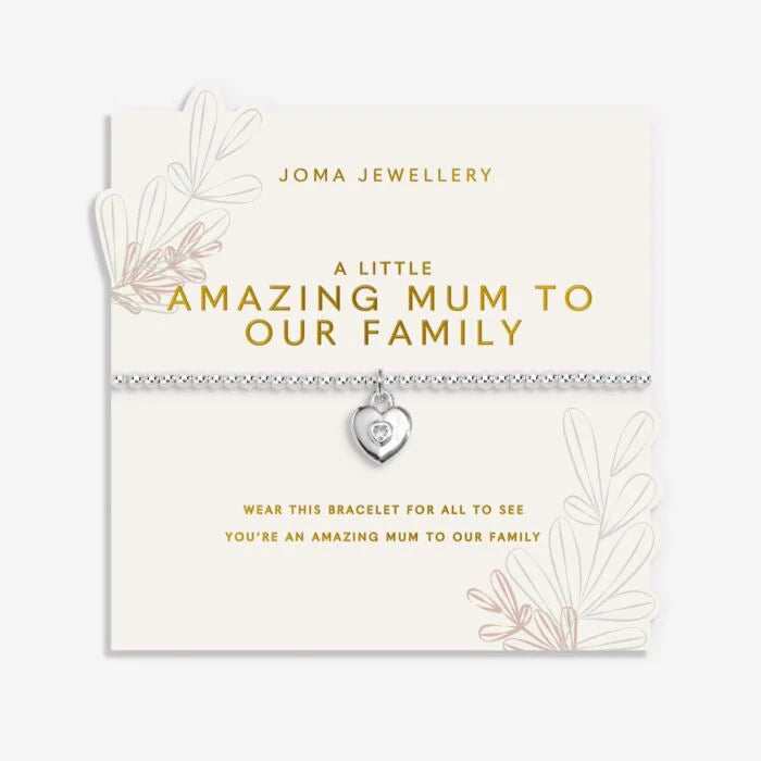 Joma Jewellery Mother's Day A Little Amazing Mum To Our Family Silver Plated Bracelet
