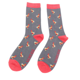 Mr Heron Roosters Socks Charcoal