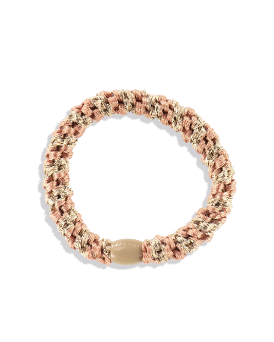 Kknekki Pearl Coral-Beige Glitter Hair Tie