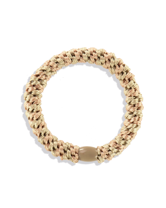 Kknekki Peach-Light Beige Stripe Hair Tie