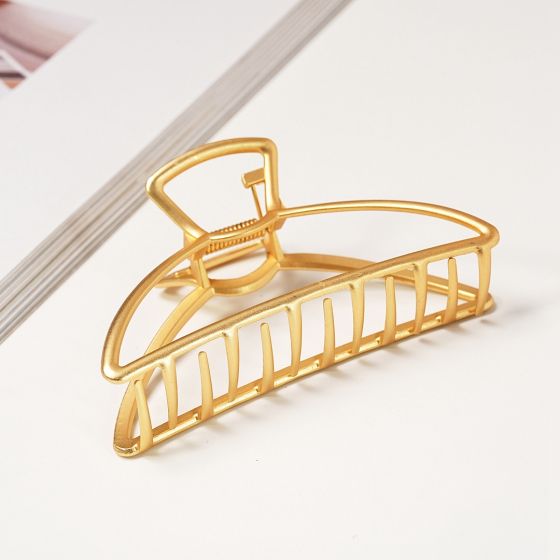 Pure Fashions Oval Hair Claw Clip Gold
