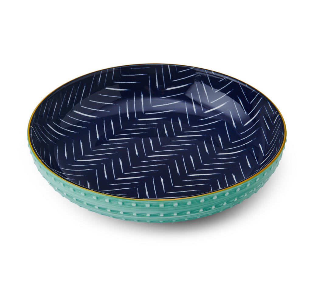 Mikasa Bowl Stoneware Indigo Chevron 21cm