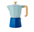 La Cafetiere Venice 6 Cup Espresso Maker Aluminium Sky Blue Two Tone