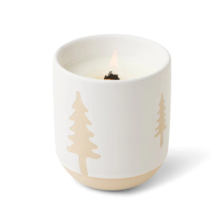 Cypress & Fir Ceramic Candle With Wooden Wick