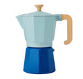 La Cafetiere Venice 3 Cup Espresso Maker Aluminium Sky Blue Two Tone