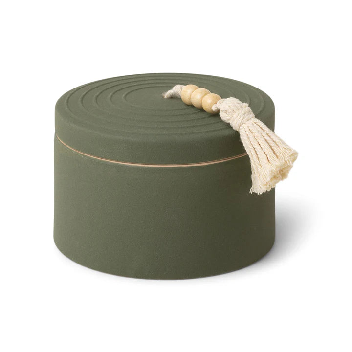 Cypress & Fir Ceramic Candle With Lid Sage Green