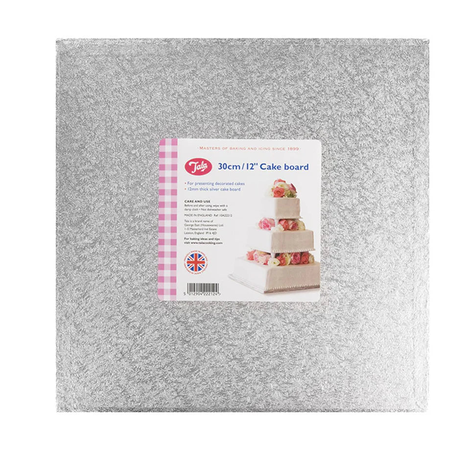 Tala Cake Board Drum Round Silver 12 Inch