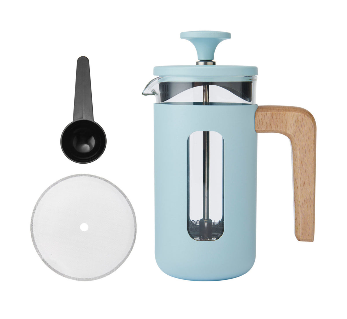 La Cafetiere Pisa 3 Cup 350ml Stainless Steel Cafetiere Sky Blue