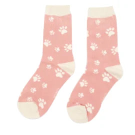 Miss Sparrow Paw Prints Socks Orange
