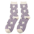 Miss Sparrow White Doves Socks Purple