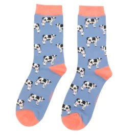 Miss Sparrow Cow Socks Demim
