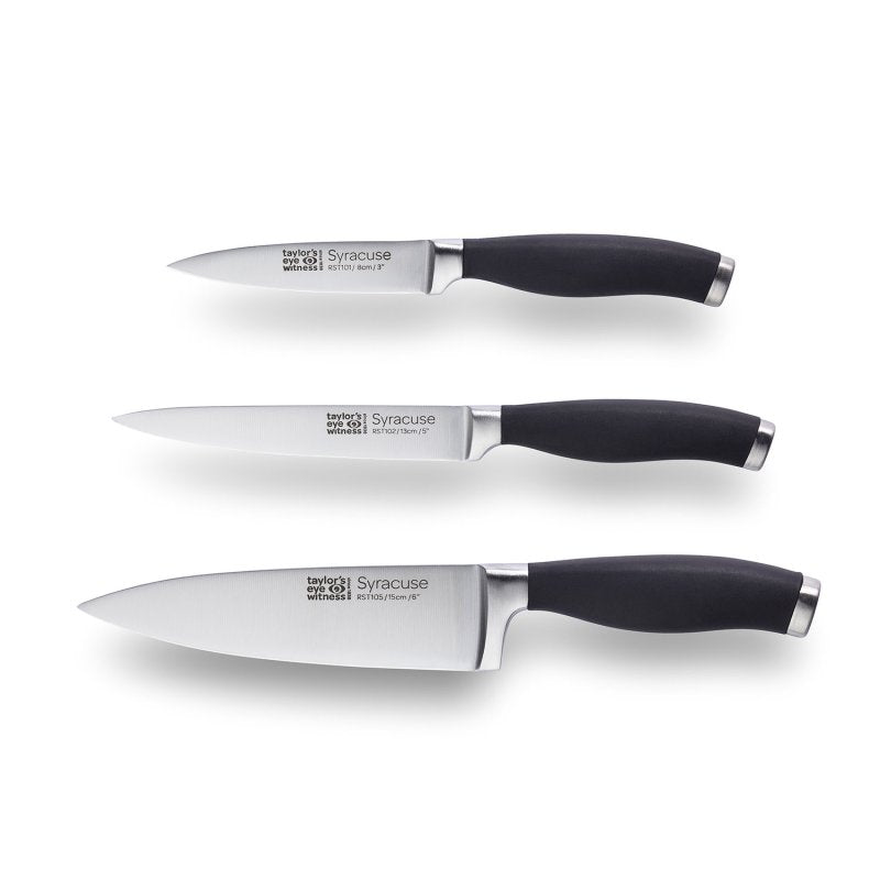 Taylors Eye Witness Syracuse Kitchen Knife 3pc Black