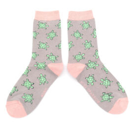 Miss Sparrow Cute Turtle Socks Silver