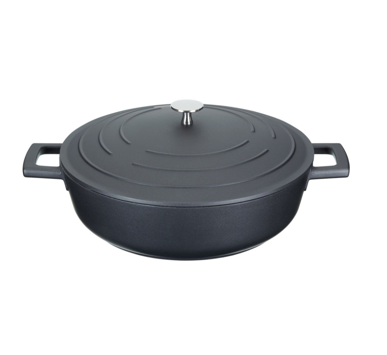 MasterClass Cast Aluminium Shallow Casserole Black 4Ltr