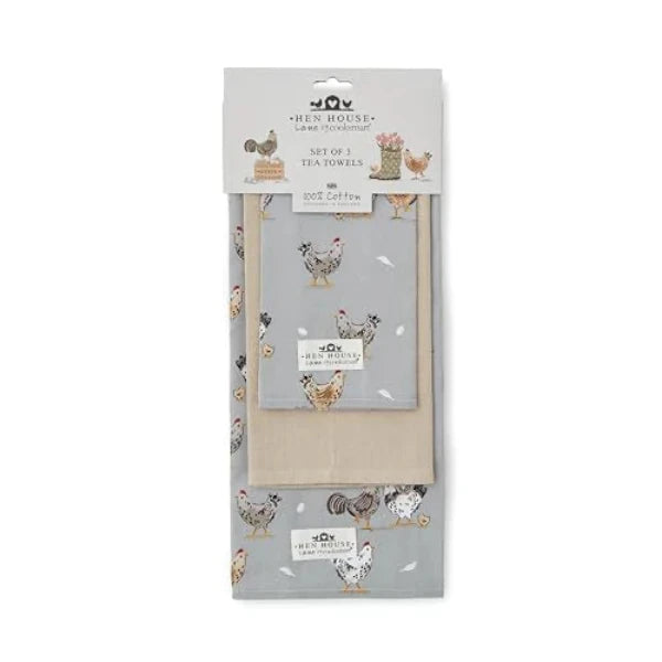 Cooksmart Hen House Tea Towels Set of 3