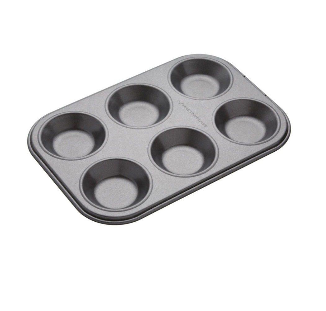 MasterClass Non Stick Shallow Baking Pan Six Hole 24 x 16cm