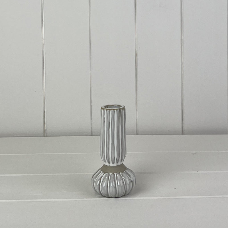 Glazed Ceramic Candle Holder With Texture Detail