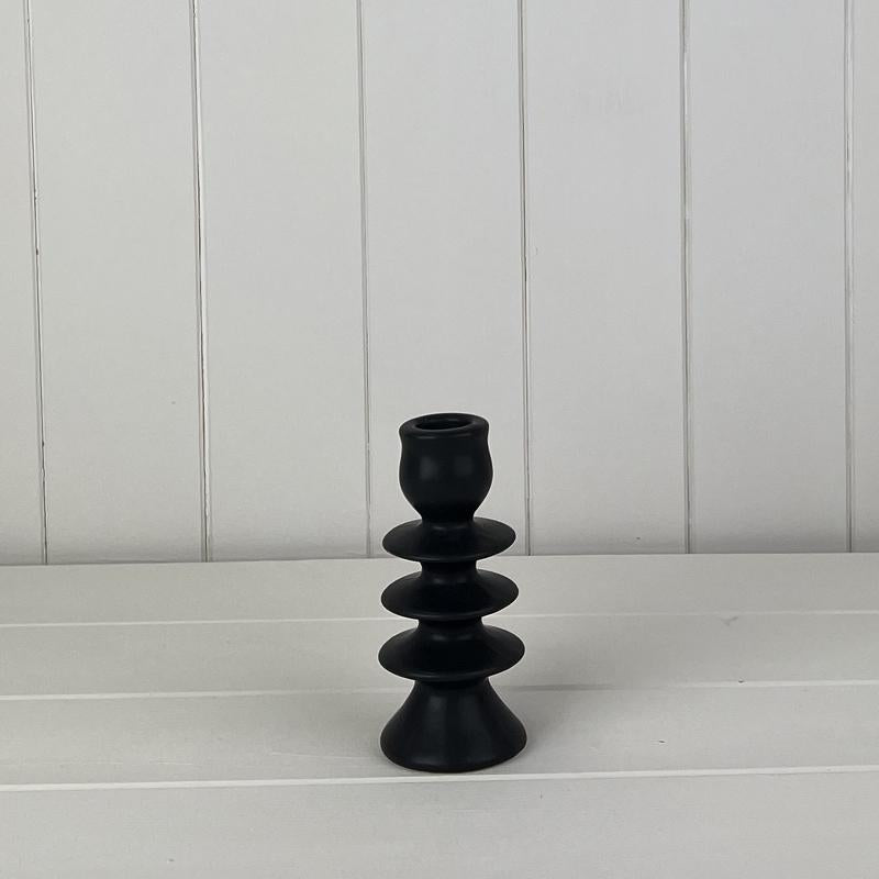 Small Black Ceramic Candle Holder