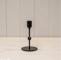 Small Black Single Candle Holder With Ball Detail