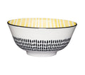 KitchenCraft Bowl Ceramic Moroccan Style Yellow Stripe 16cm