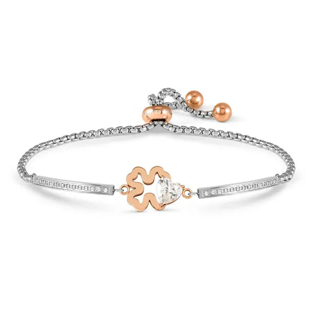 Nomination MILLELUCI BRACELET, FOUR-LEAF CLOVER, CZ HEART 028020/006