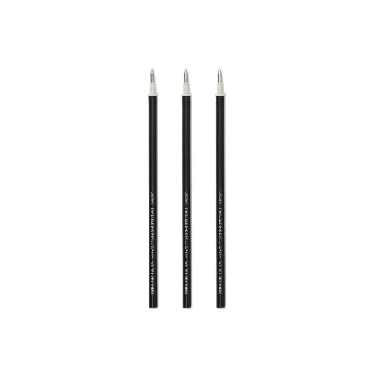 Legami Refill Erasable Pen Black Pack Of 3