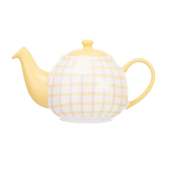 Siip Gingham Teapot Pink 2 Cup