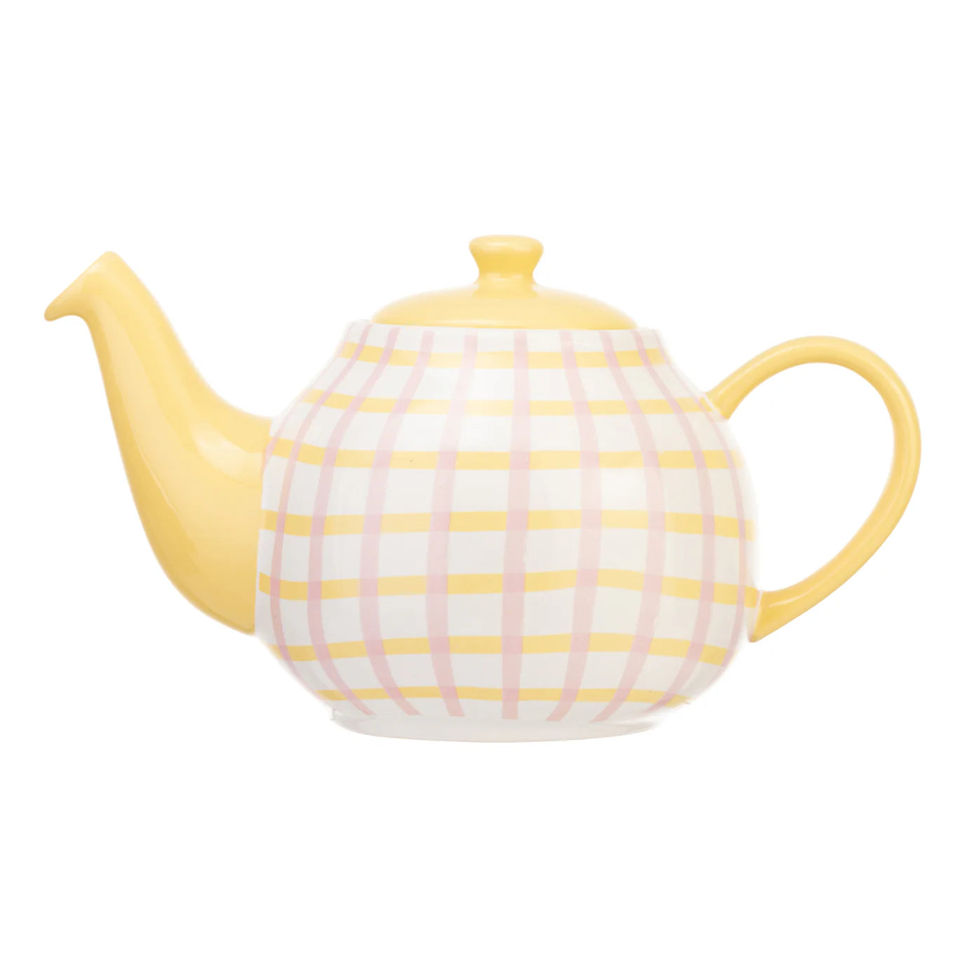 Siip Gingham Teapot Pink 6 Cup