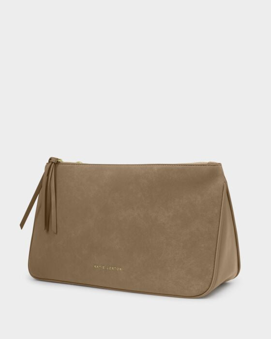Katie Loxton Ascot Suedette Weekend Bag And Pouch Organiser Taupe Suedette