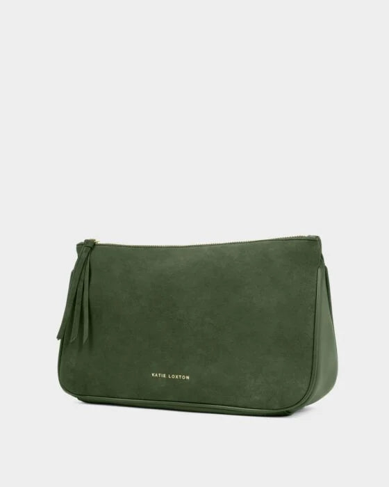 Katie Loxton Ascot Suedette Weekend Bag And Pouch Organiser Forest Green Suedette