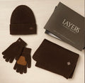 Widdop Harvey Makin Layers Men’s Hat Gloves Scarf Set Chocolate