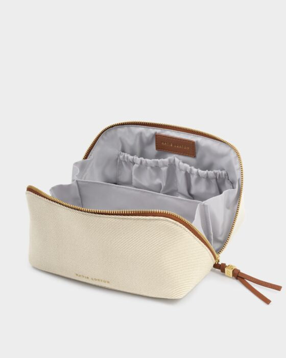 Katie Loxton Soho Medium Make Up/Wash Bag Canvas/Cognac