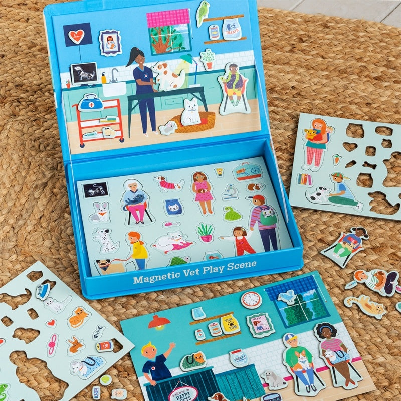 Magnetic Vet Play Scene Set 75 Pieces
