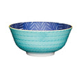 KitchenCraft Bowl Ceramic Contrasting Blue Chevron and Spotty 16cm