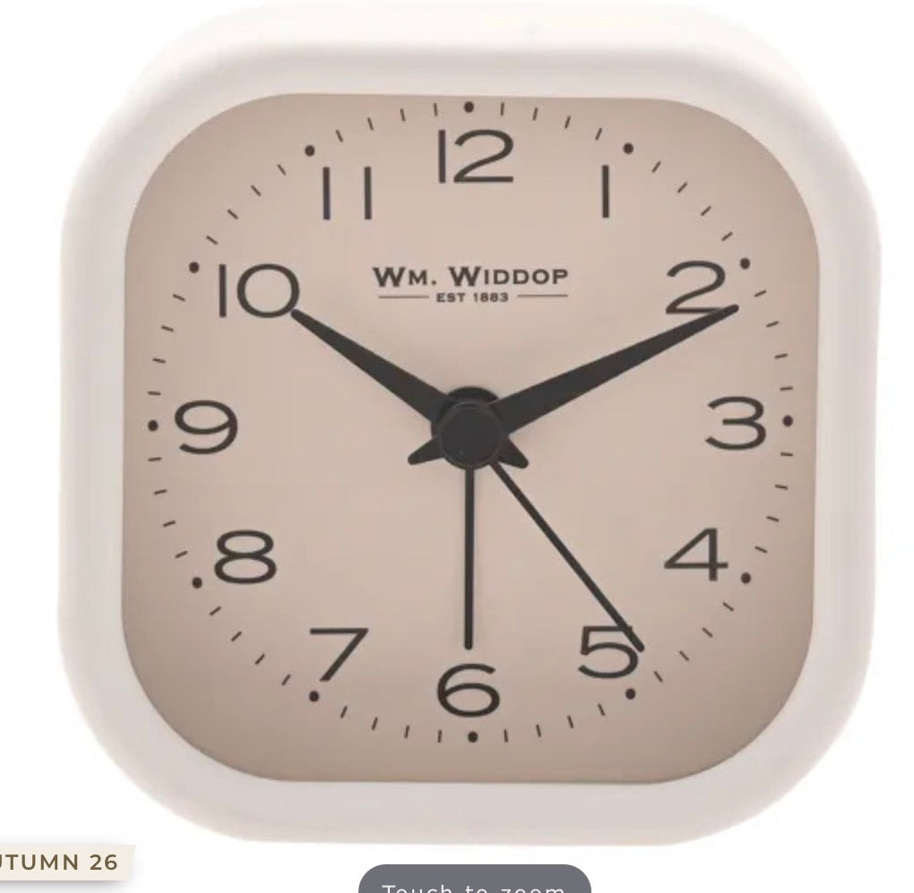 White Square Metal Alarm Clock