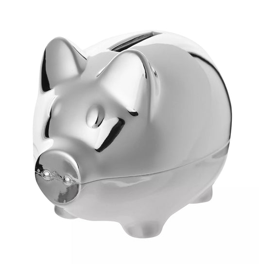 Bambino Silver Plated Piggy Money Box