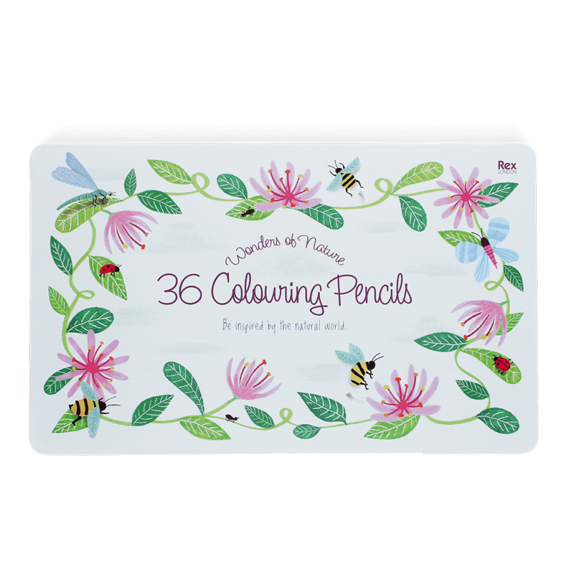 Colouring Pencils In A Tin Wonders Of Nature 36’s