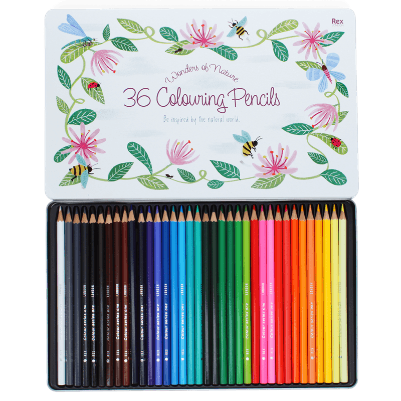 Colouring Pencils In A Tin Wonders Of Nature 36’s