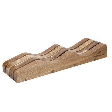MasterClass Knife Block In Draw Acacia
