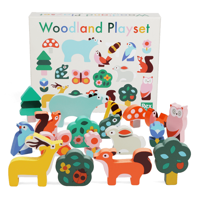 Wooden Animal Playset Woodland