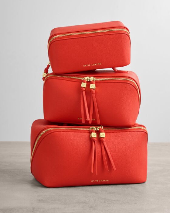 Katie Loxton Soho Large Make Up/Wash Bag Deep Orange