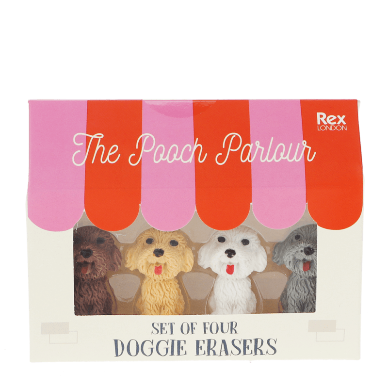 Pencil Top Erasers Pooch Parlour Set Of 4