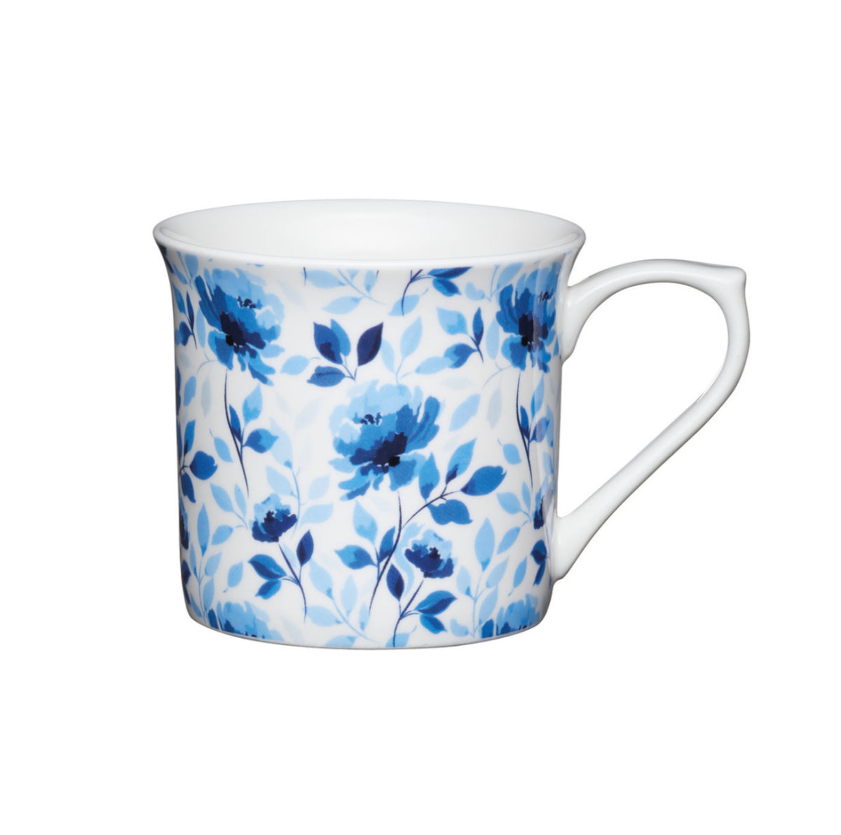 KitchenCraft Blue Rose Fluted Mug 300ml