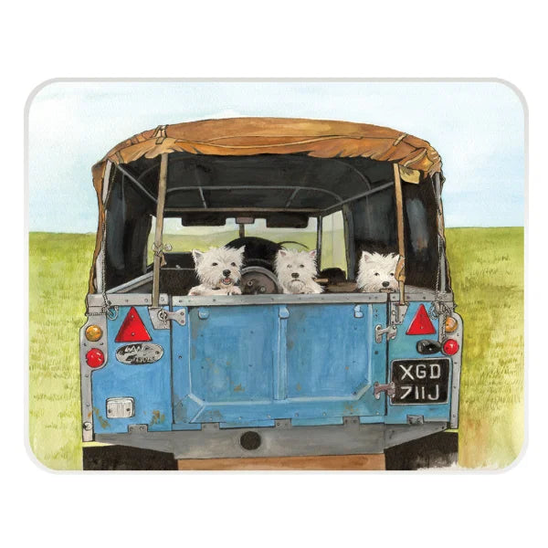 Stowgreen Tuftop Work Protector ‘Westie In Landrover’