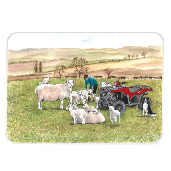 Stowgreen Tuftop Worktop Protector ’Quad & Sheep ‘
