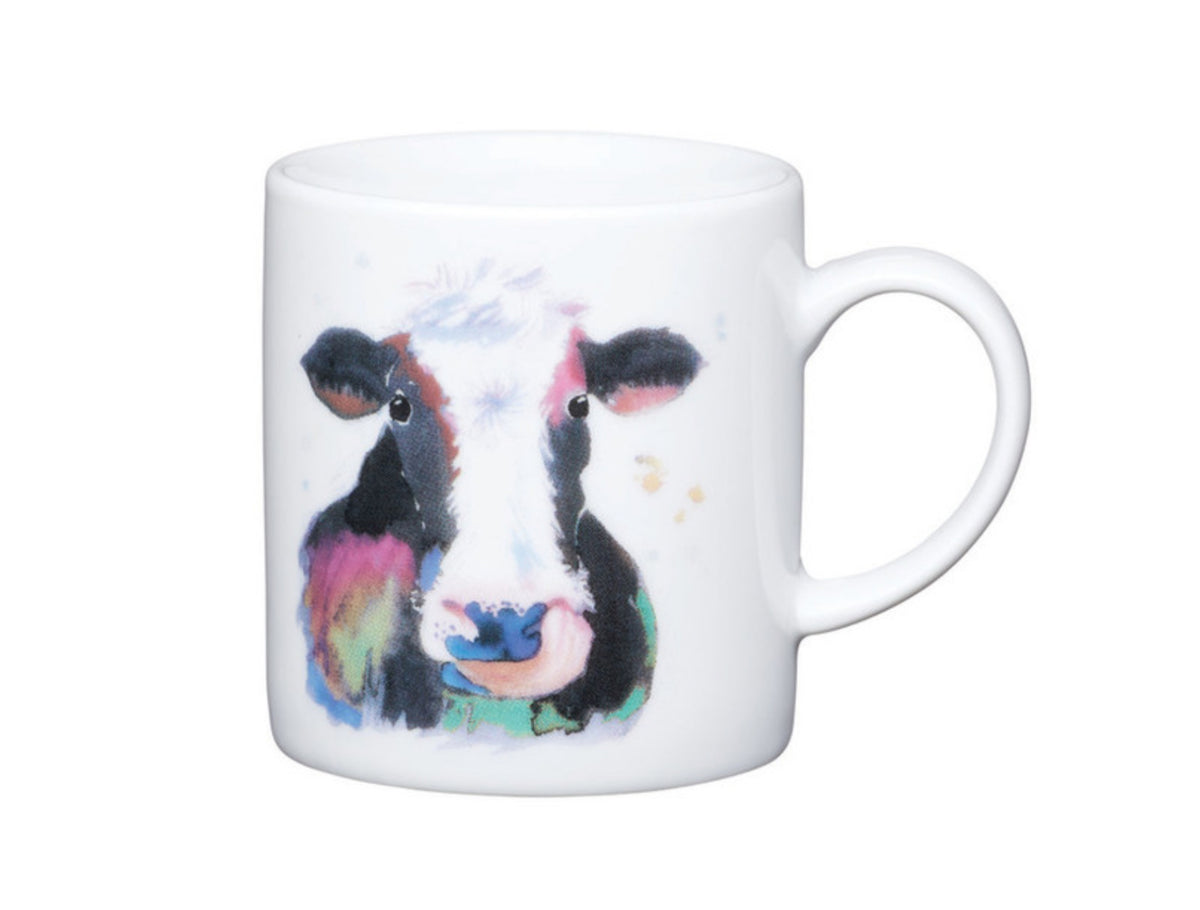 KitchenCraft Espresso Mug porcelain Watercolour Cow 80ml