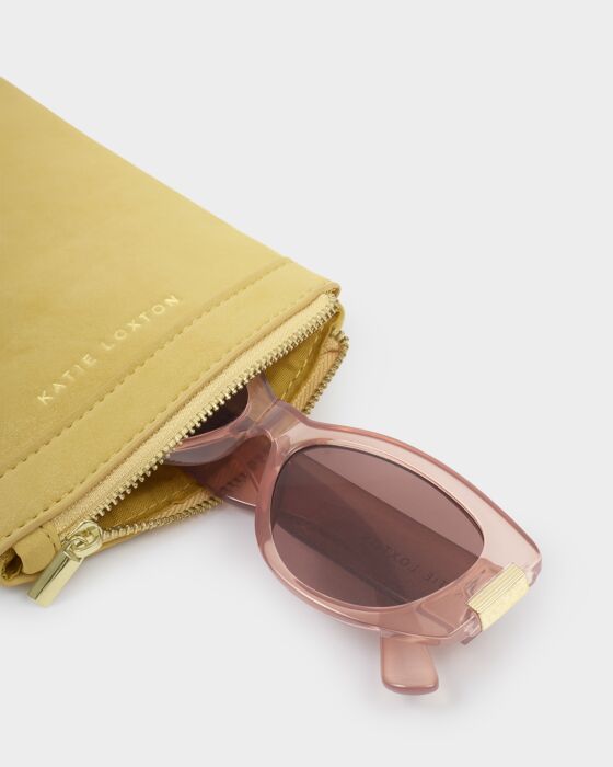 Katie Loxton Clip On Sunglasses Case Butter Yellow Suedette